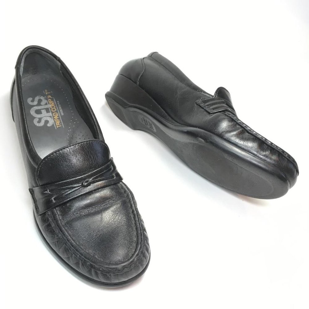 SAS Black Comfort Shoes Moccasins Loafers Grannycore Granny Chic Shoes Sz 6.5 N